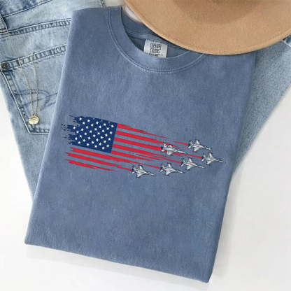 USA American Jet Flag T-shirt