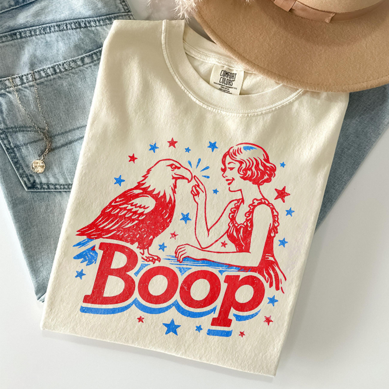 Girl Boop Eagle Funny Patriotic T-shirt