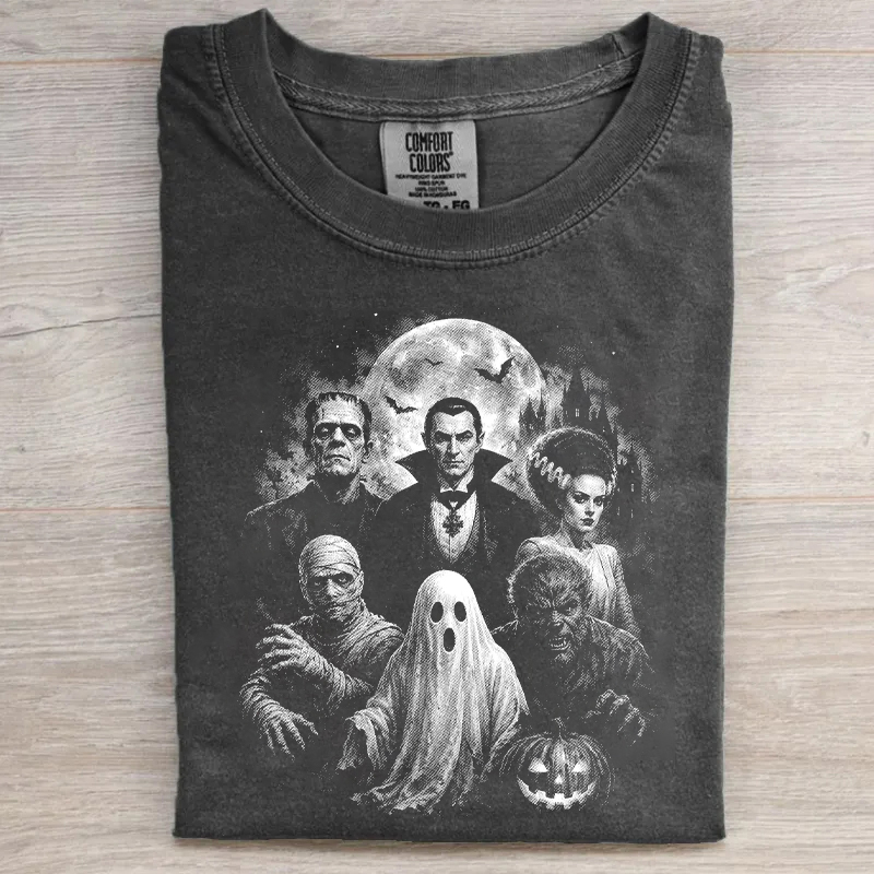 Vintage Halloween Monsters Spooky T-shirt