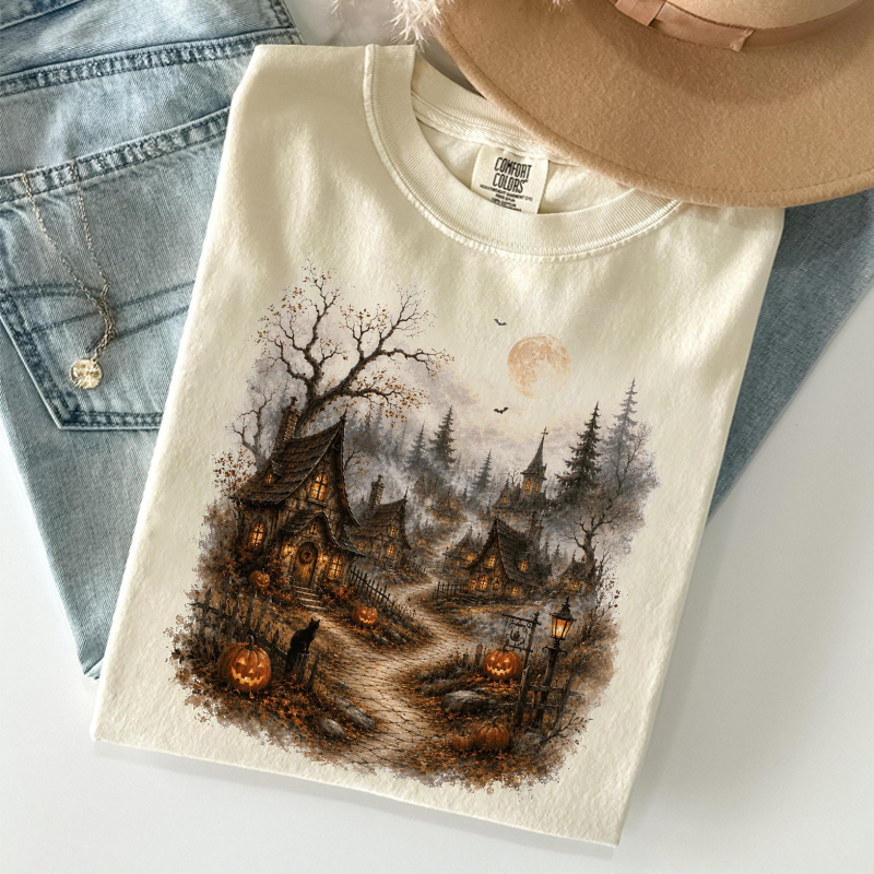 Haunted Village Halloween T-shirt
