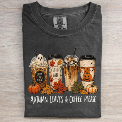 Autumn Leaves & Coffee Please T-shirt