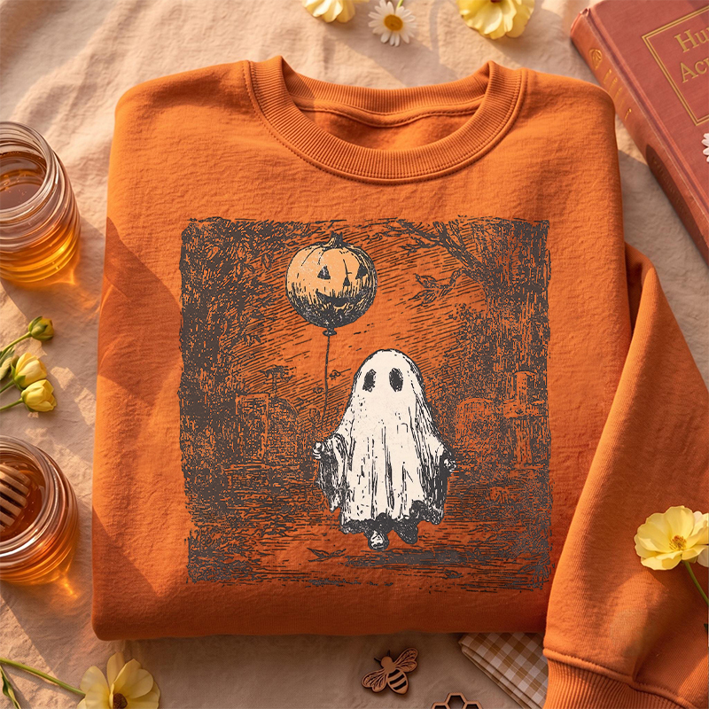 Vintage Ghost Pumpkin Balloon Sweatshirt