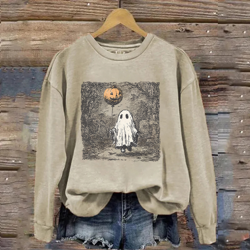 Vintage Ghost Pumpkin Balloon Sweatshirt