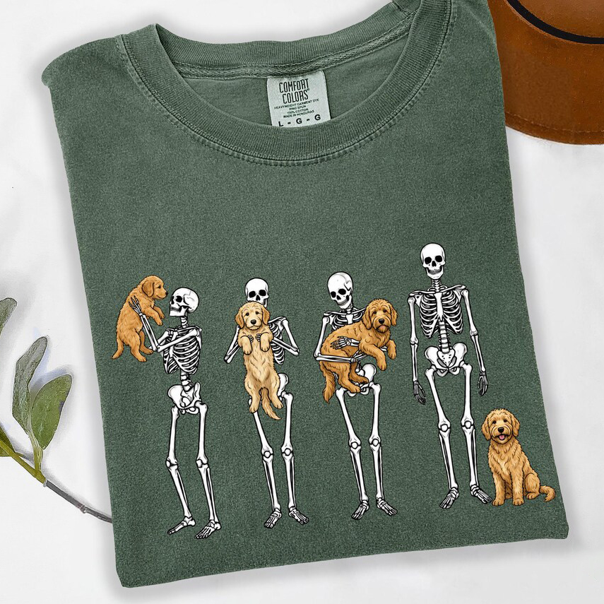 Skeleton Bone Golden Doodle T-shirt