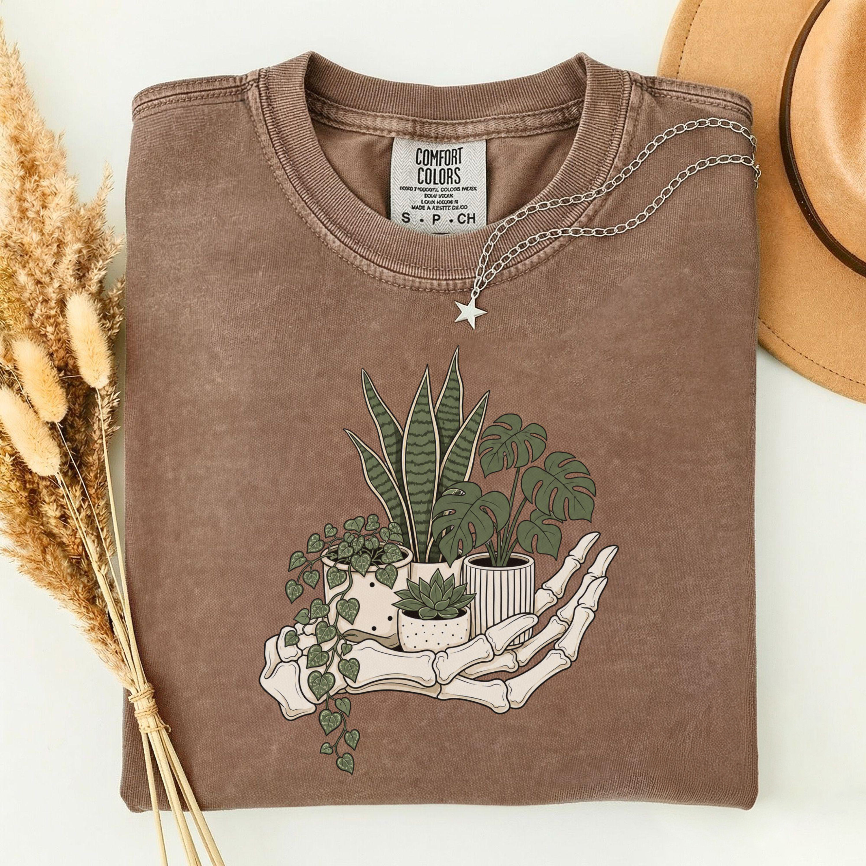 Skeleton Hand Cradling Potted Plants T-shirt