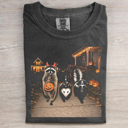 Halloween Raccoon Opossum Skunk T-shirt