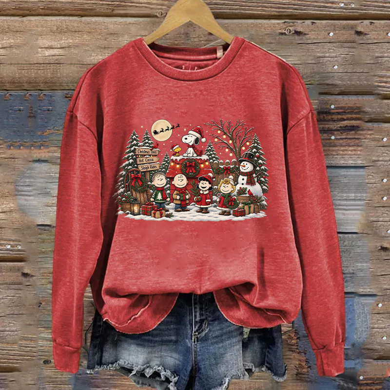Vintage Christmas Cartoon Friends Sweatshirt