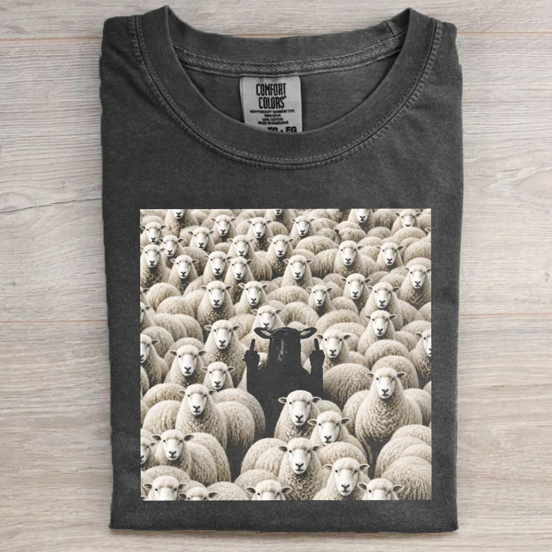 Black Sheep Flipping The Middle Finger T-shirt