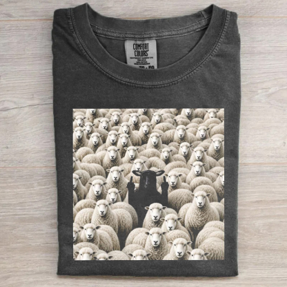 Black Sheep Flipping The Middle Finger T-shirt