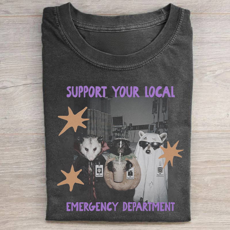Support Your Local Emergency Department Raccoon T-shirt