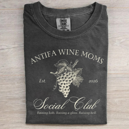 Antifa Wine Mom T-shirt