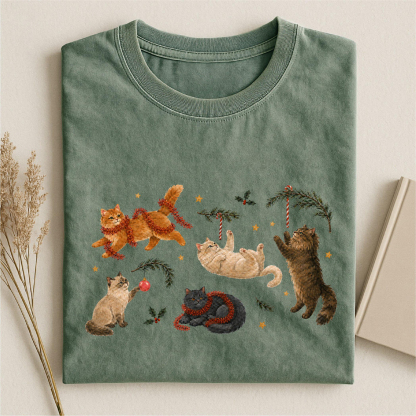 Cute Christmas Cat T-shirt