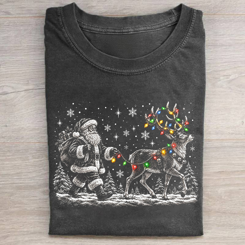Santa Claus And Christmas Light T-shirt