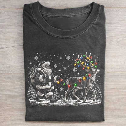 Santa Claus And Christmas Light T-shirt