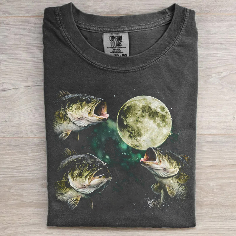 Bass Fishing Moon T-shirt