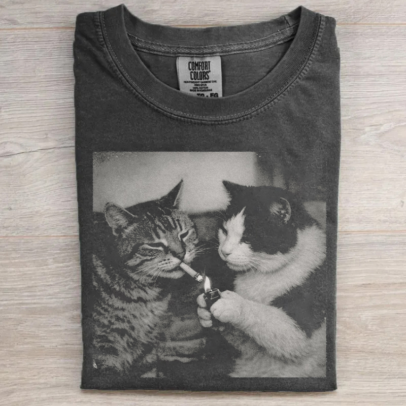 Funny Smoking Cat T-shirt