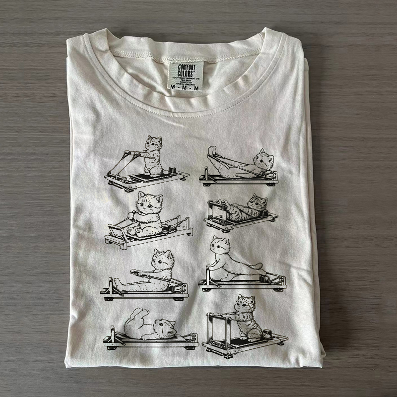 Funny Cat Pilates T-shirt