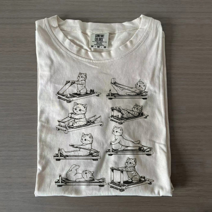 Funny Cat Pilates T-shirt