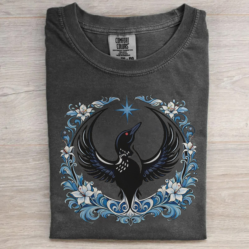 Floral Minnesota Loon Bird T-shirt