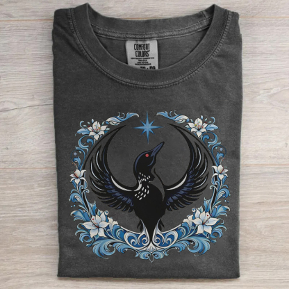 Floral Minnesota Loon Bird T-shirt