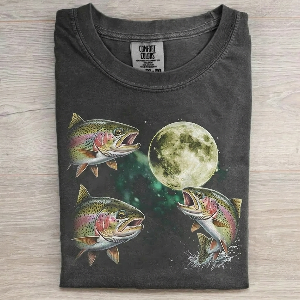 Trout Fishing Moon T-shirt