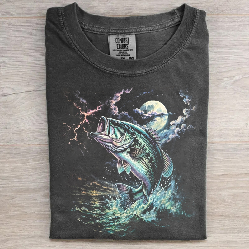 Bass Fishing Moon T-shirt