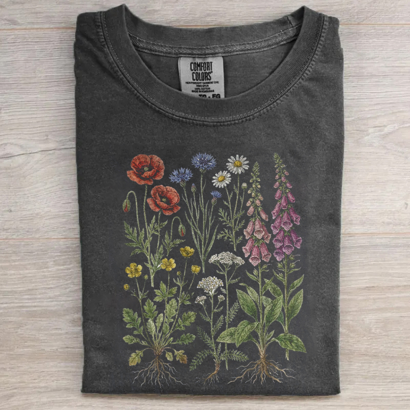 Vintage Wildflower Botanical Graphic T-shirt