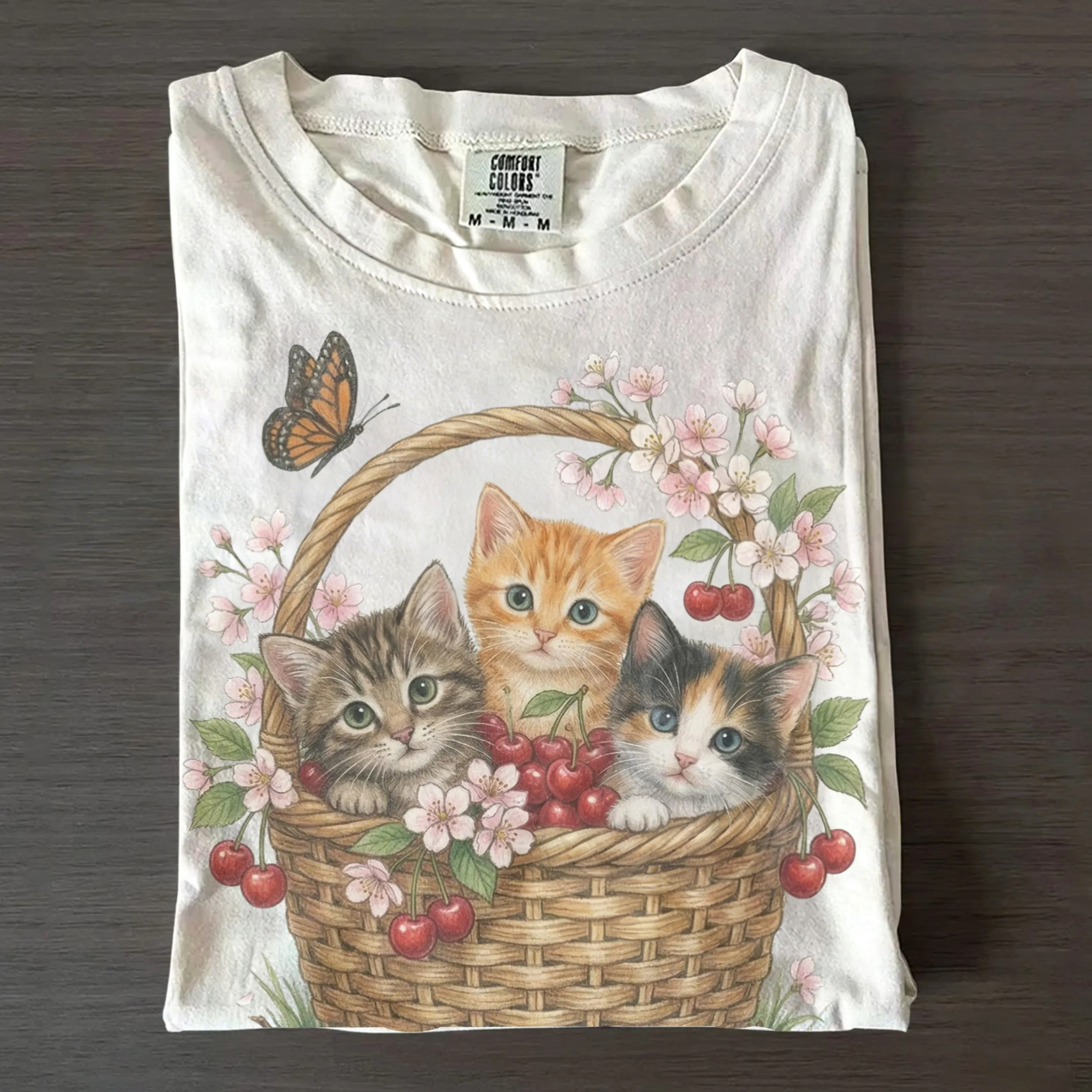 Cottagecore Floral Cute Kittens T-shirt