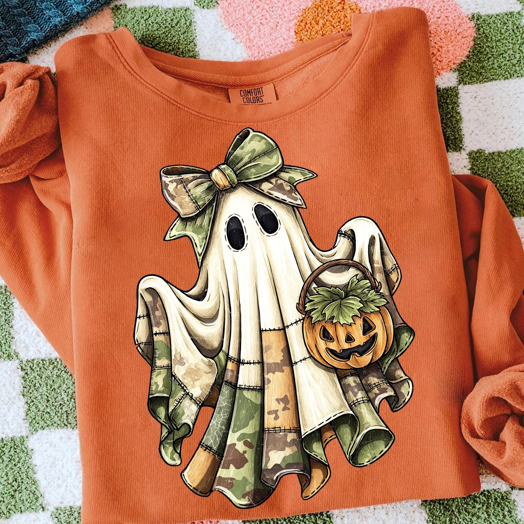 Halloween Green Camo Ghost Sweatshirt