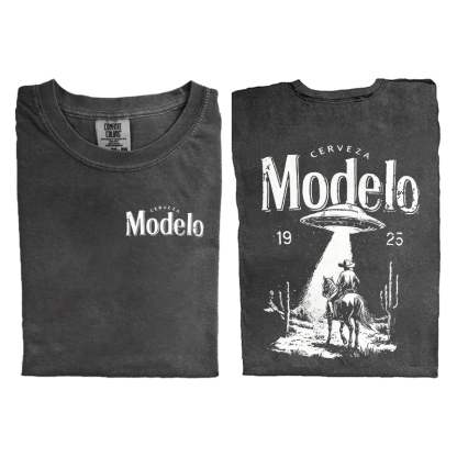 Vintage Modelo UFO Cowboy Abduction T-shirt