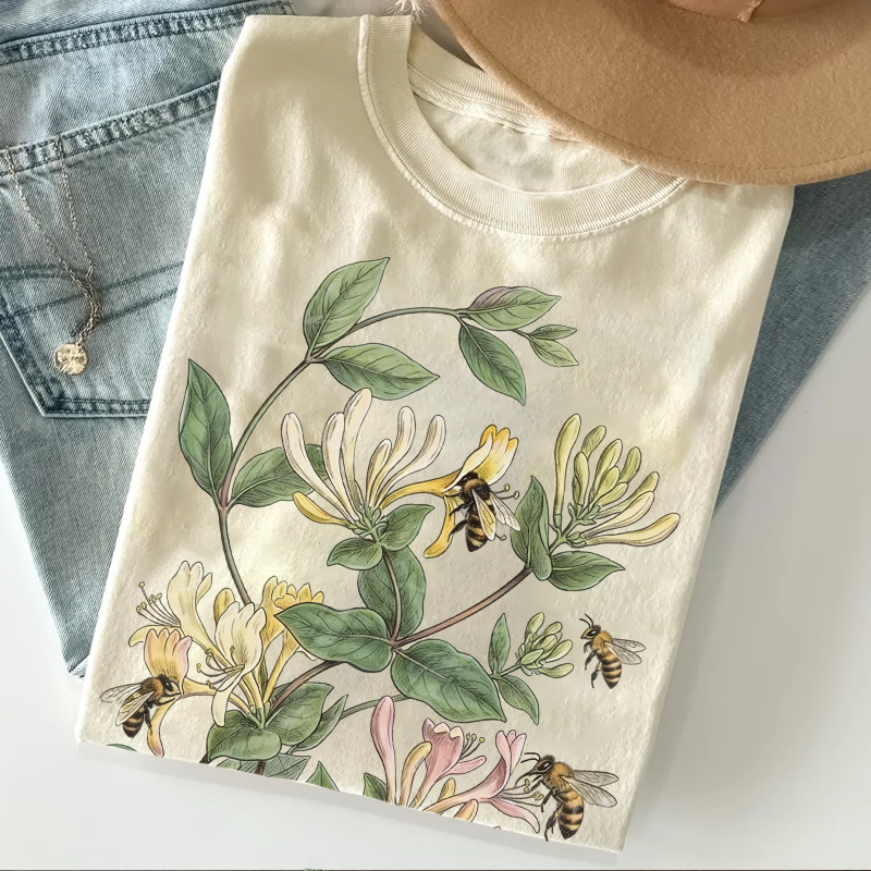Honeysuckle Flower Bee T-shirt