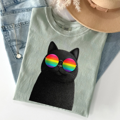 Cat Sunglasses Subtle Pride T-shirt