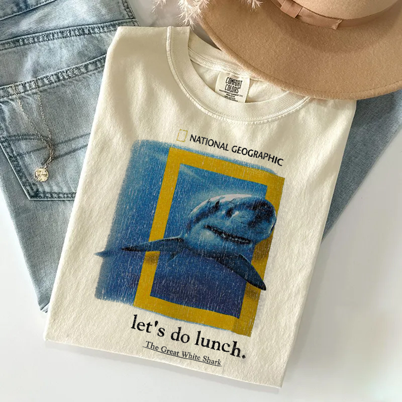 National Geographic White Shark Let's Do Lunch T-shirt