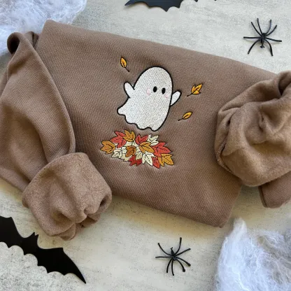 Embroidered Fall Ghost Sweatshirt