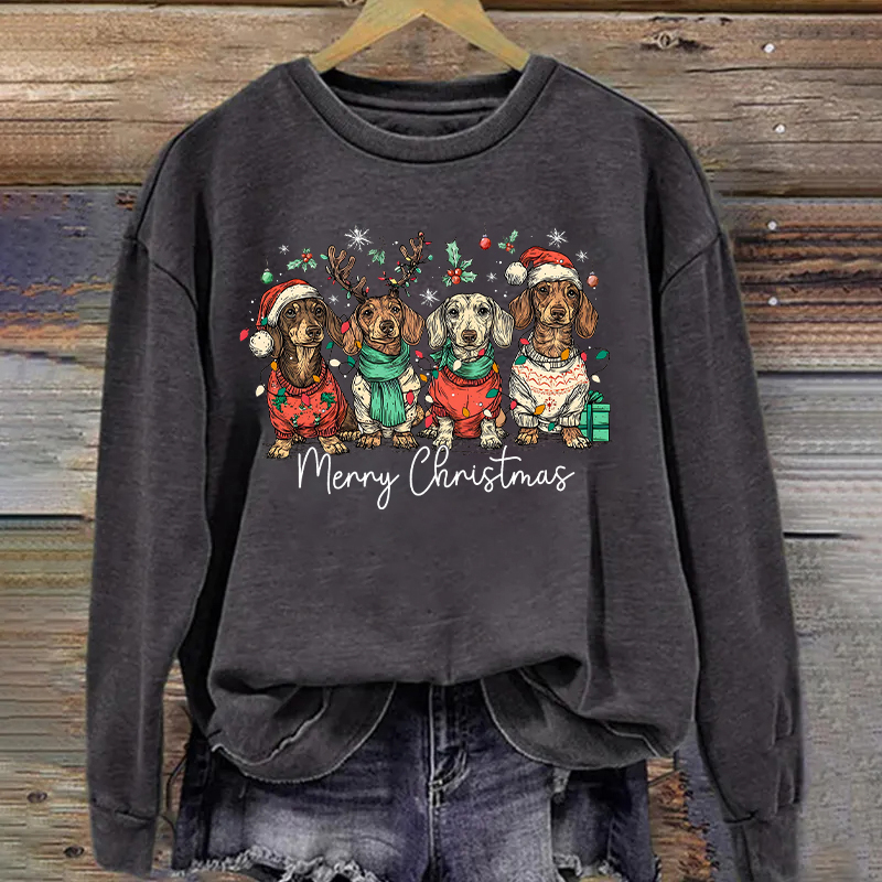 Merry Christmas Dachshund Dog Sweatshirt