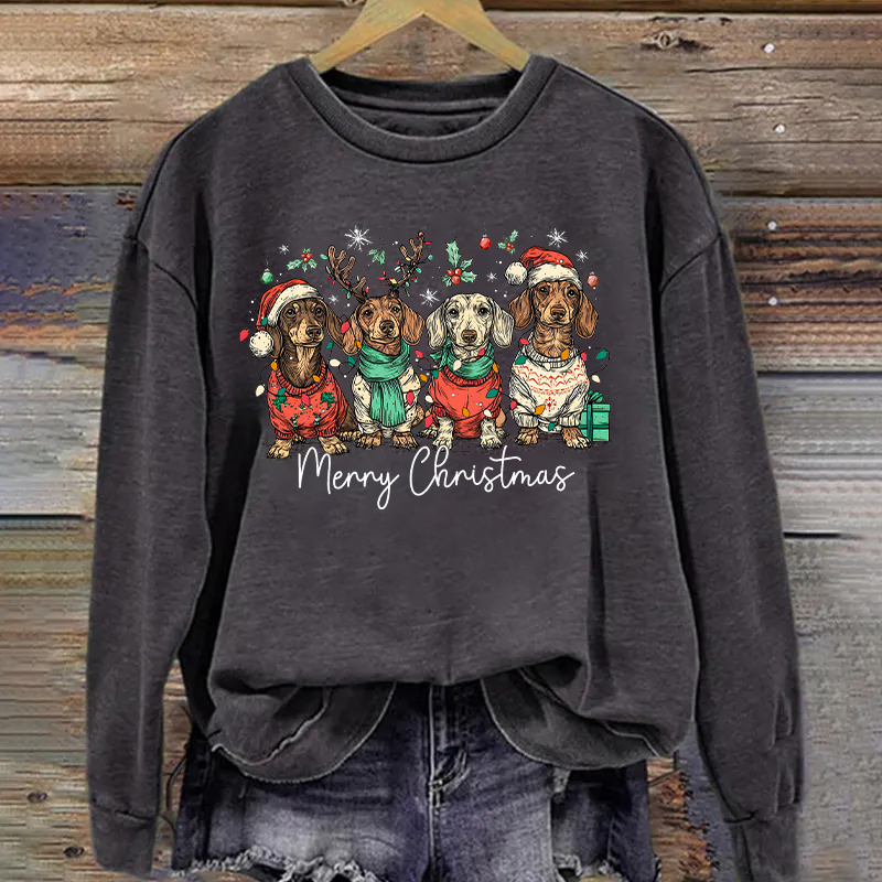 Merry Christmas Dachshund Dog Sweatshirt