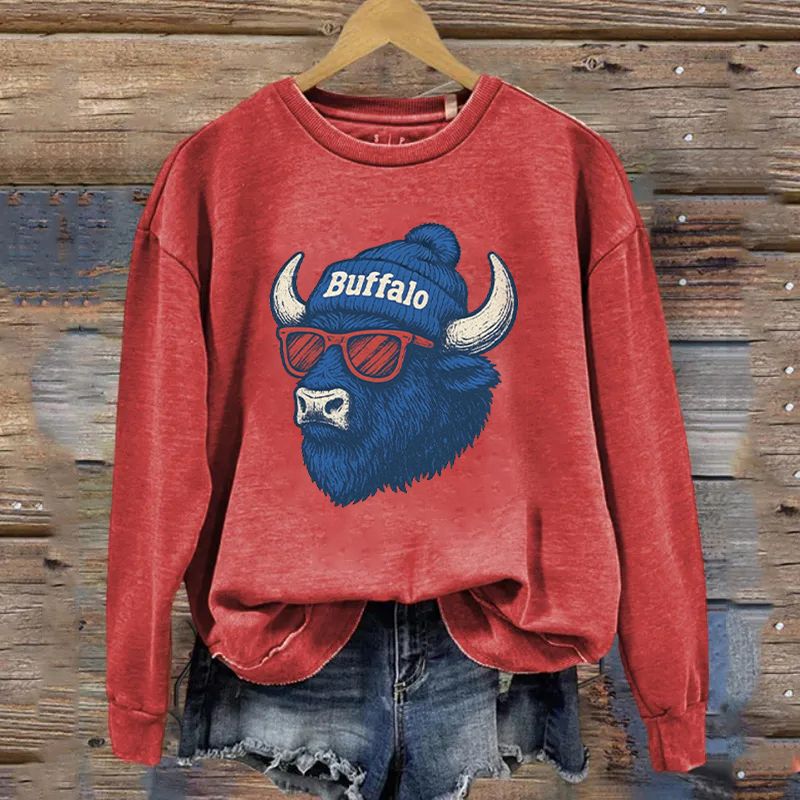 Buffalo Mascot Style Sweatshirt
