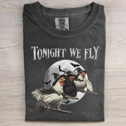 Tonight We Fly Halloween Chicken T-shirt