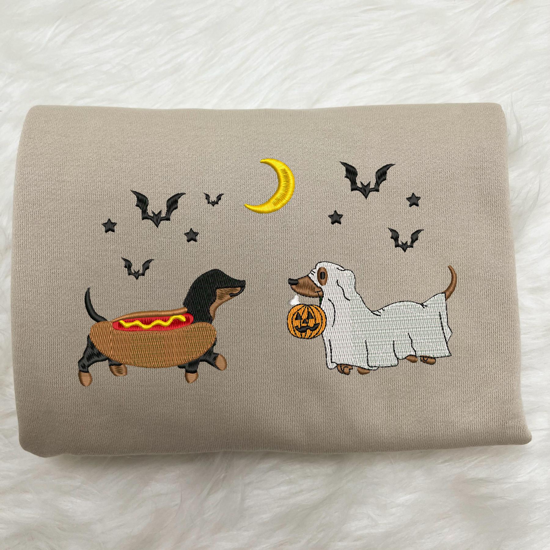 Dachshund Halloween Embroidered Sweatshirt