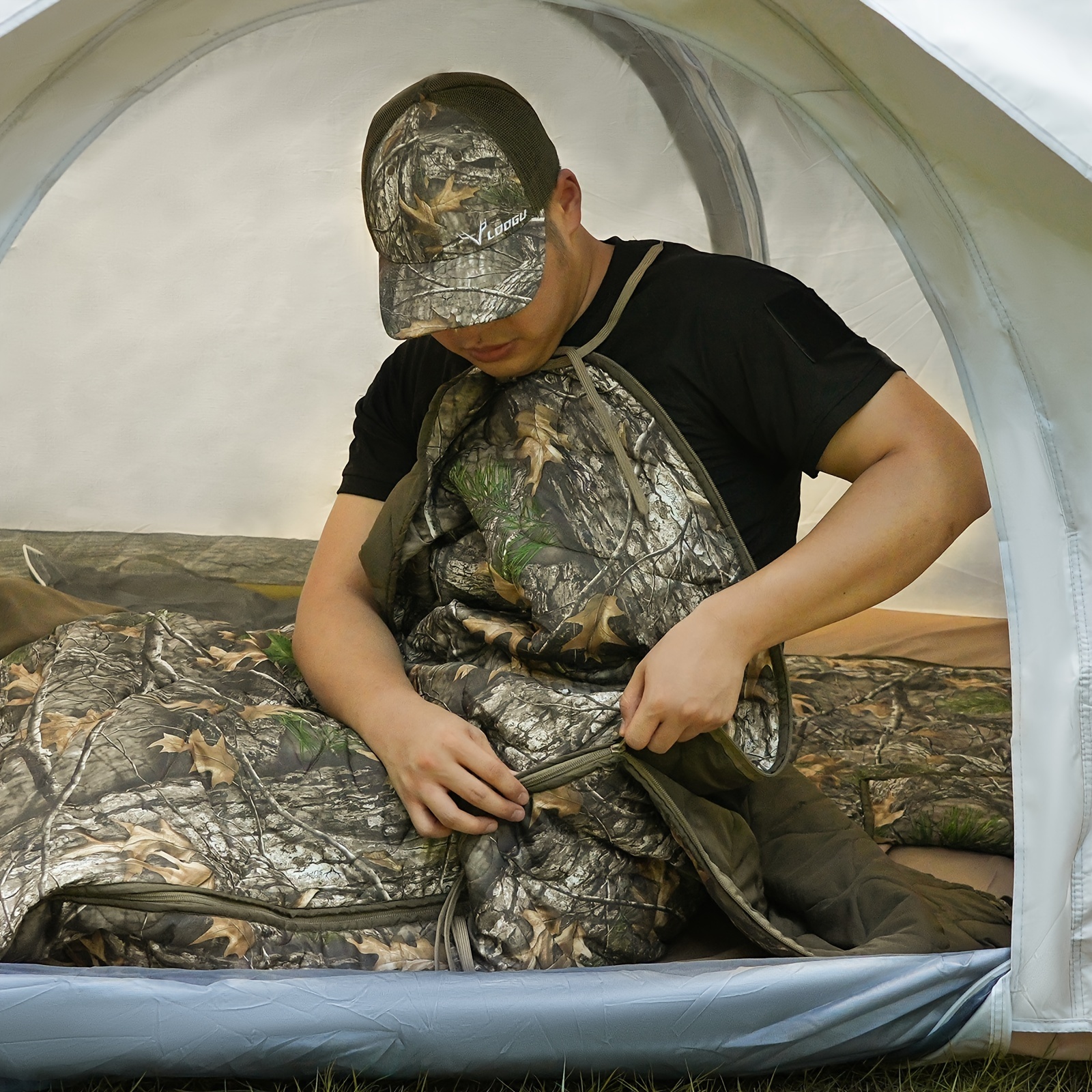 Camouflage Envelope Insulated Sleeping Bag