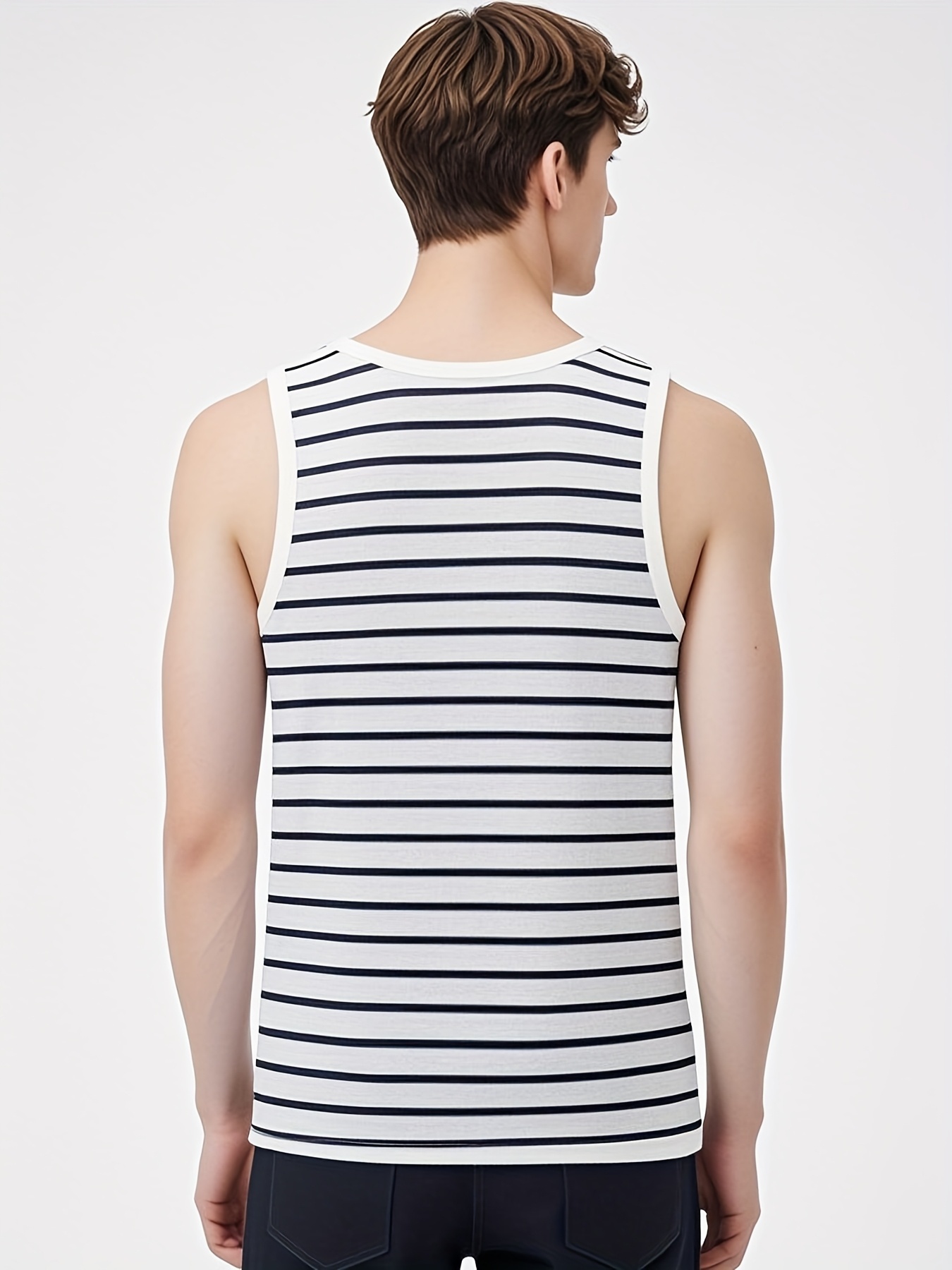 Men's Stylish Striped Sleeveles Tank Top 