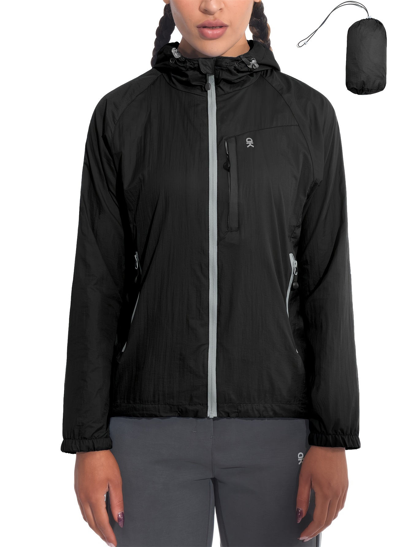 Women's Packable Lightweight Hooded Jacket 