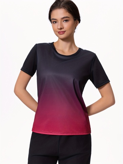 4pcs Women's Summer Gradient T-Shirt Pack 