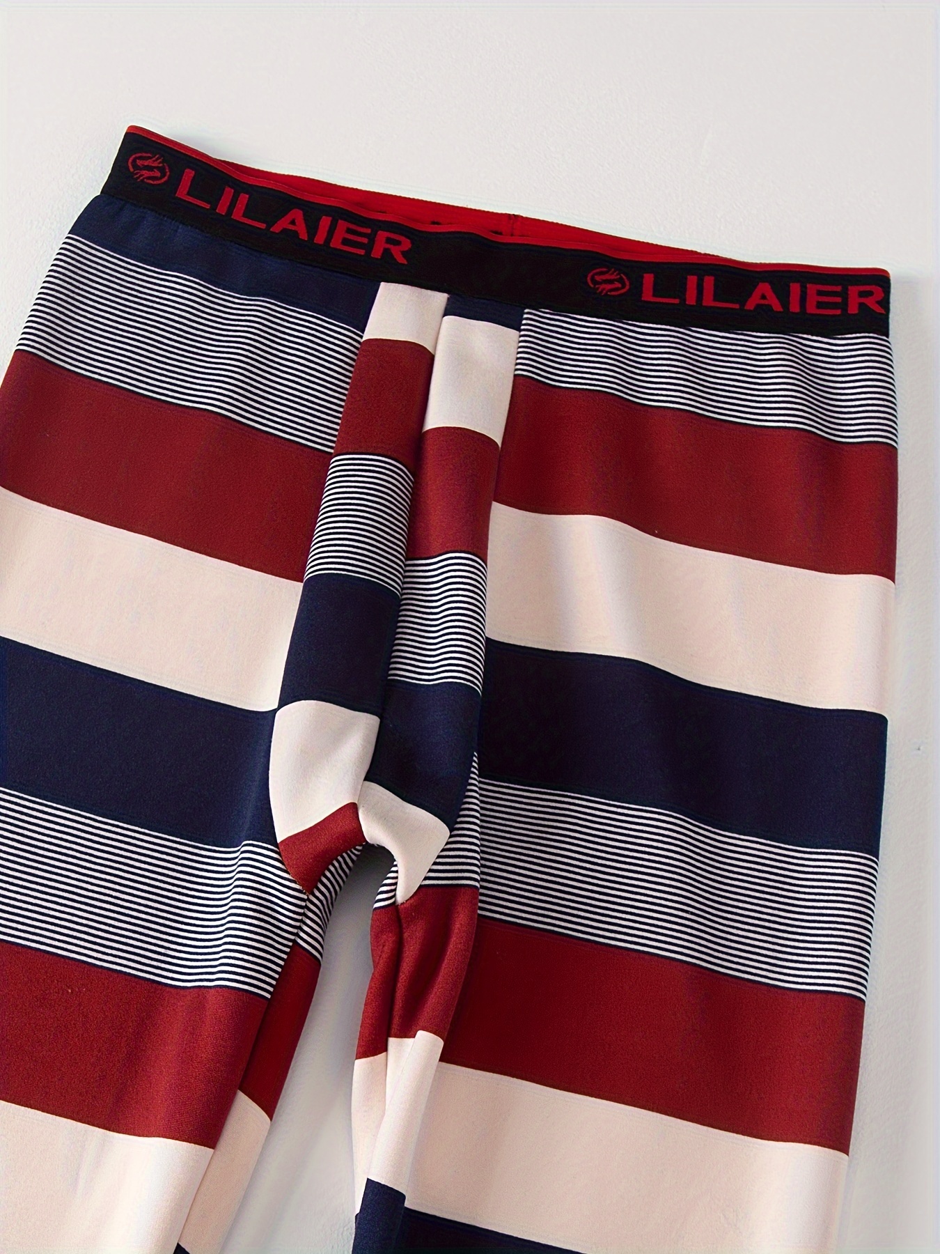 2 Pcs Men's Striped Thermal Base Layer Set