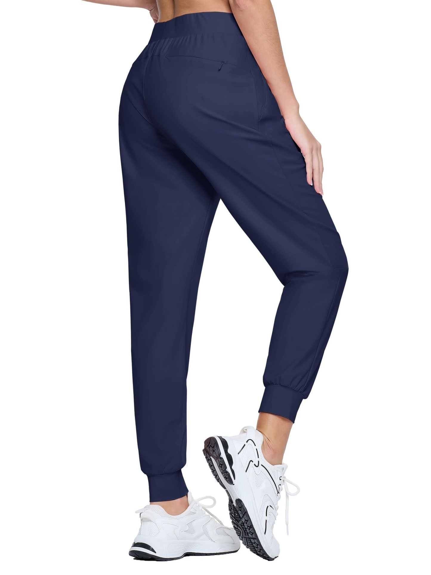 Women's High-Waisted Quick-Dry Sports Pants with 3 Zipper Pockets 