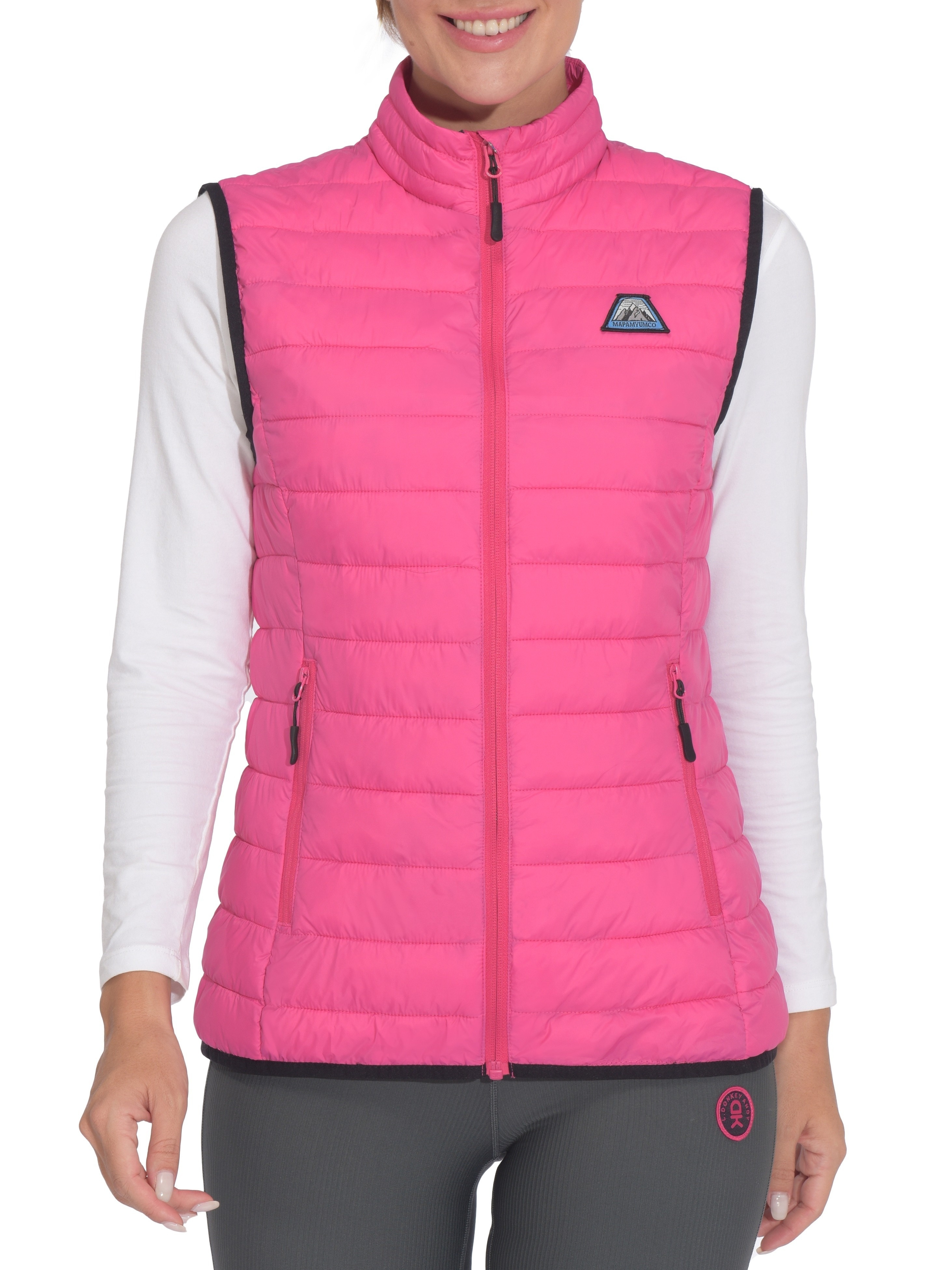 Women's Lightweight UFFE Vest - 100% Polyester Casual Outdoor Zipper Front Puffer Jacket, Machine Washable Solid Color for Hiking & Cold Weather, Hiking Vest| Round Neckline Top| Durable Zipper