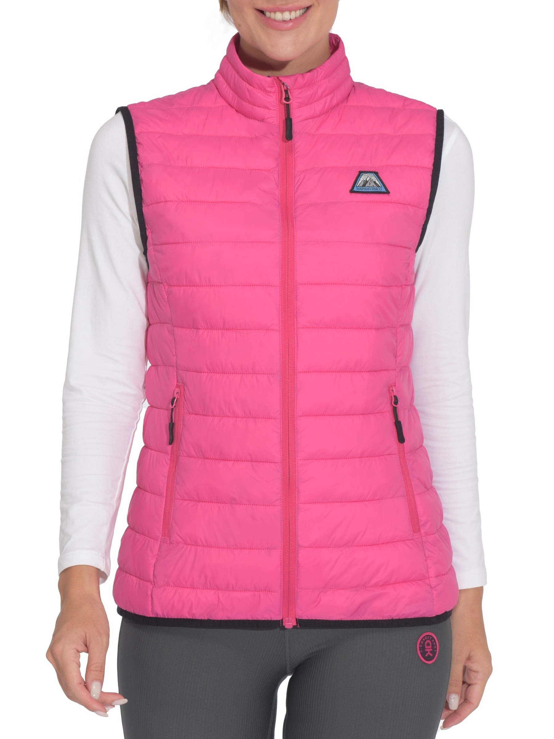 MP0559 Women's Lightweight Sleeveless Vest - 100% Polyester Casual Outdoor Zipper Front Puffer Jacket, Machine Washable Solid Color for Hiking & Cold Weather, Hiking Vest| Round Neckline Top| Durable Zipper