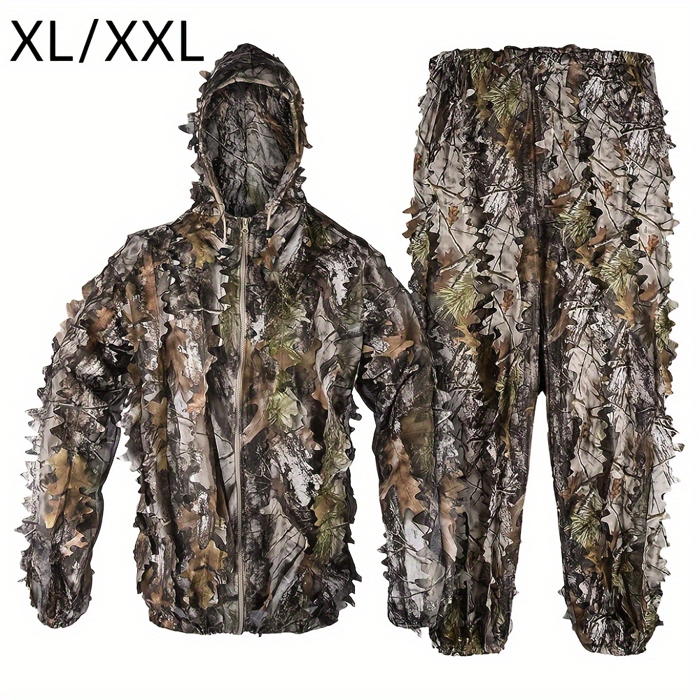 3D Leaf Camouflage Hunting Zippered Jacket & Pants