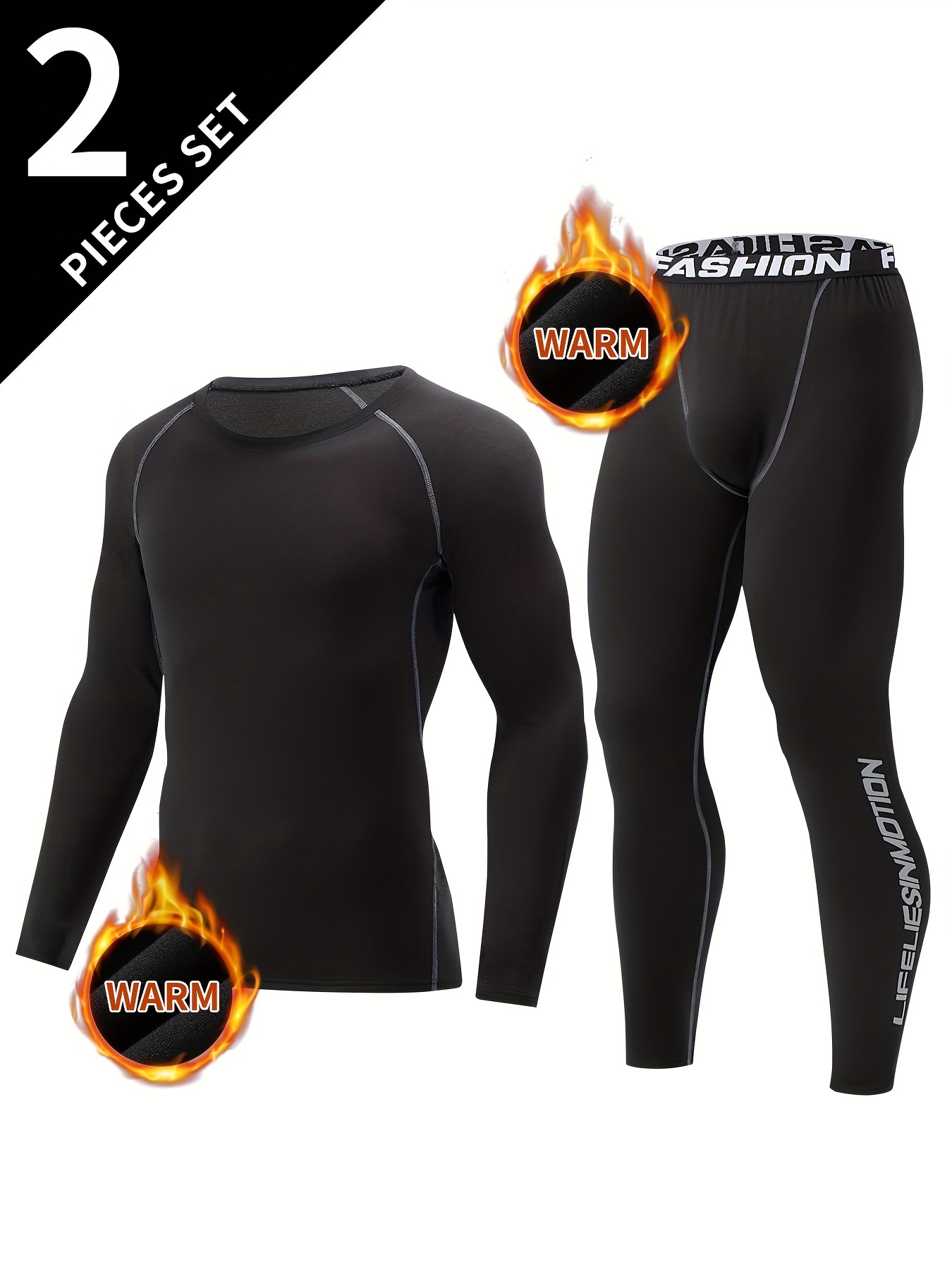 2 Pcs Men's Thermal Base Layer Set