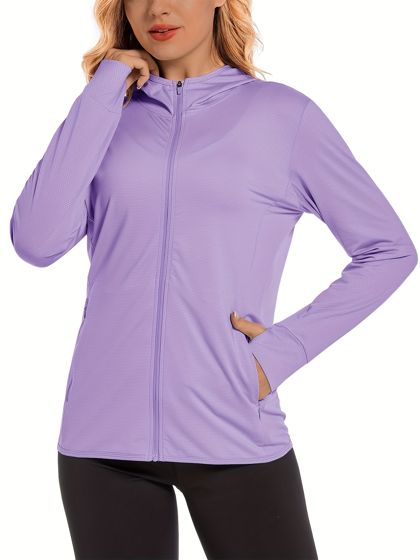 UPF50+ Women's Plus Size Hooded Sun Protection Hoodie